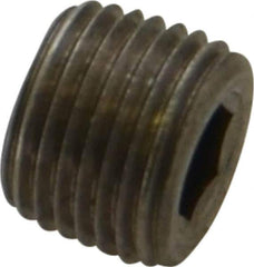 Unbrako - 1/8-27, 5/16" OAL, Stainless Steel Socket Pressure Plug - 3/4" Taper per Foot, 3/16" Hex Key - Apex Tool & Supply