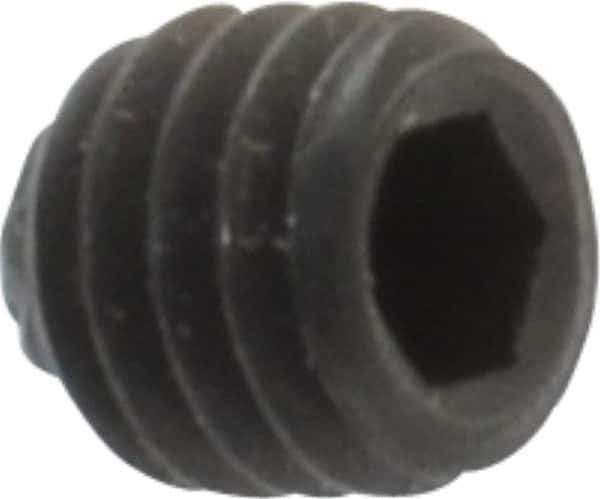 Unbrako - M3, 3mm OAL, Knurled Cup Point Set Screw - Grade 45H Alloy Steel, 1.5mm Key - Apex Tool & Supply