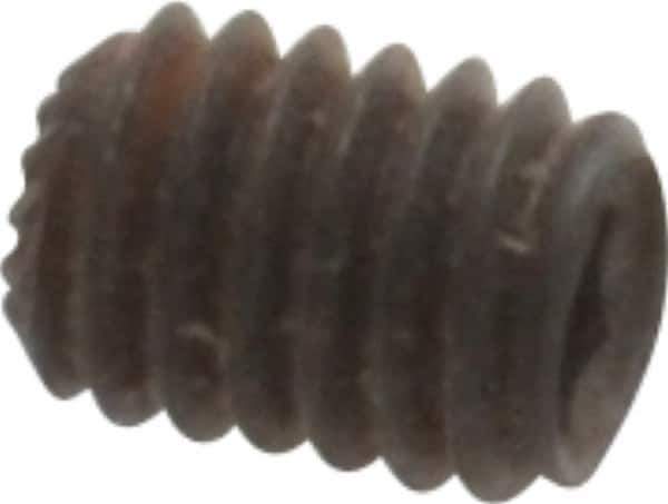 Unbrako - M3, 4mm OAL, Knurled Cup Point Set Screw - Grade 45H Alloy Steel, 1.5mm Key - Apex Tool & Supply