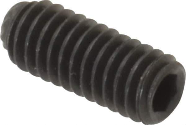 Unbrako - M4, 10mm OAL, Knurled Cup Point Set Screw - Grade 45H Alloy Steel, 2mm Key - Apex Tool & Supply