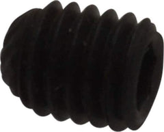 Unbrako - M5, 6mm OAL, Knurled Cup Point Set Screw - Grade 45H Alloy Steel, 2.5mm Key - Apex Tool & Supply