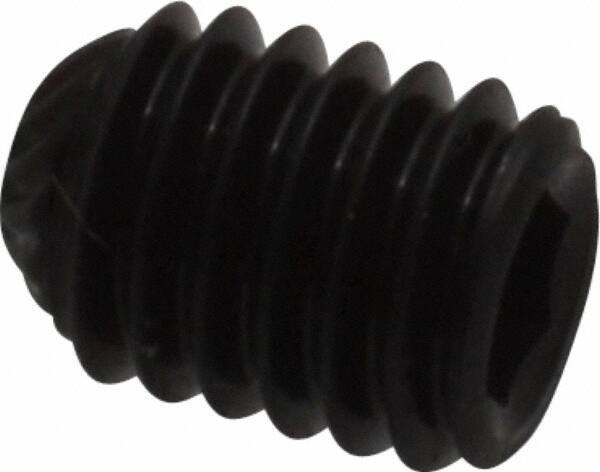 Unbrako - M6, 8mm OAL, Knurled Cup Point Set Screw - Grade 45H Alloy Steel, 3mm Key - Apex Tool & Supply