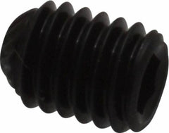 Unbrako - M6, 8mm OAL, Knurled Cup Point Set Screw - Grade 45H Alloy Steel, 3mm Key - Apex Tool & Supply