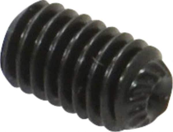 Unbrako - M6, 10mm OAL, Knurled Cup Point Set Screw - Grade 45H Alloy Steel, 3mm Key - Apex Tool & Supply
