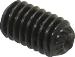 Unbrako - M6, 10mm OAL, Knurled Cup Point Set Screw - Grade 45H Alloy Steel, 3mm Key - Apex Tool & Supply