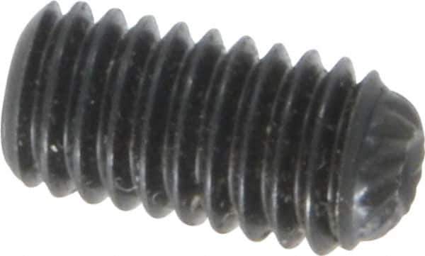 Unbrako - M6, 12mm OAL, Knurled Cup Point Set Screw - Grade 45H Alloy Steel, 3mm Key - Apex Tool & Supply