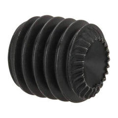 Unbrako - M8, 8mm OAL, Knurled Cup Point Set Screw - Grade 45H Alloy Steel, 4mm Key - Apex Tool & Supply