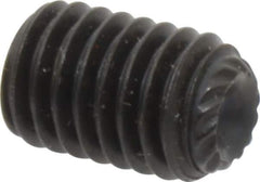 Unbrako - M8, 12mm OAL, Knurled Cup Point Set Screw - Grade 45H Alloy Steel, 4mm Key - Apex Tool & Supply