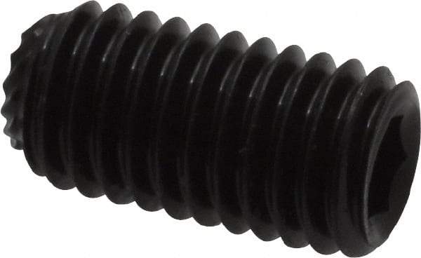 Unbrako - M8, 16mm OAL, Knurled Cup Point Set Screw - Grade 45H Alloy Steel, 4mm Key - Apex Tool & Supply