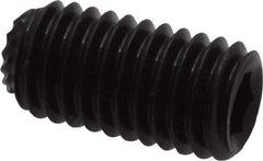 Unbrako - M8, 16mm OAL, Knurled Cup Point Set Screw - Grade 45H Alloy Steel, 4mm Key - Apex Tool & Supply