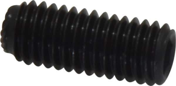 Unbrako - M8, 20mm OAL, Knurled Cup Point Set Screw - Grade 45H Alloy Steel, 4mm Key - Apex Tool & Supply