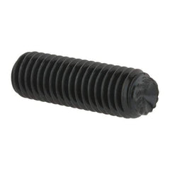 Unbrako - M8, 25mm OAL, Knurled Cup Point Set Screw - Grade 45H Alloy Steel, 4mm Key - Apex Tool & Supply