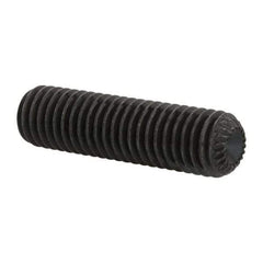 Unbrako - M8, 30mm OAL, Knurled Cup Point Set Screw - Grade 45H Alloy Steel, 4mm Key - Apex Tool & Supply