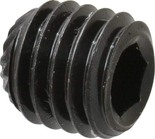 Unbrako - M10, 10mm OAL, Knurled Cup Point Set Screw - Grade 45H Alloy Steel, 5mm Key - Apex Tool & Supply