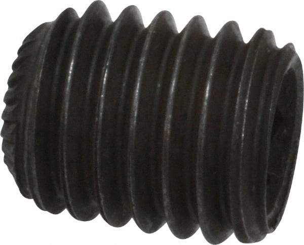 Unbrako - M10, 12mm OAL, Knurled Cup Point Set Screw - Grade 45H Alloy Steel, 5mm Key - Apex Tool & Supply