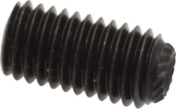 Unbrako - M10, 20mm OAL, Knurled Cup Point Set Screw - Grade 45H Alloy Steel, 5mm Key - Apex Tool & Supply