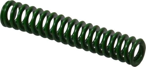 Associated Spring Raymond - 10mm Hole Diam, 5mm Rod Diam, 2" Free Length, Green Die Spring - 104.5 N Max Deflection, 20.9mm Max Deflection, Light Duty, Chromium Alloy Steel - Apex Tool & Supply