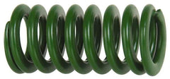 Associated Spring Raymond - 40mm Hole Diam, 20mm Rod Diam, 8" Free Length, Green Die Spring - 1838.7 N Max Deflection, 81mm Max Deflection, Light Duty, Chromium Alloy Steel - Apex Tool & Supply