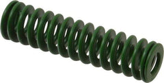 Associated Spring Raymond - 20mm Hole Diam, 10mm Rod Diam, 3" Free Length, Green Die Spring - 480 N Max Deflection, 30mm Max Deflection, Light Duty, Chromium Alloy Steel - Apex Tool & Supply