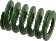 Associated Spring Raymond - 25mm Hole Diam, 12.5mm Rod Diam, 1-1/2" Free Length, Green Die Spring - 930 N Max Deflection, 15mm Max Deflection, Light Duty, Chromium Alloy Steel - Apex Tool & Supply