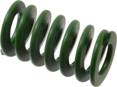 Associated Spring Raymond - 25mm Hole Diam, 12.5mm Rod Diam, 1-3/4" Free Length, Green Die Spring - 952.2 N Max Deflection, 18mm Max Deflection, Light Duty, Chromium Alloy Steel - Apex Tool & Supply