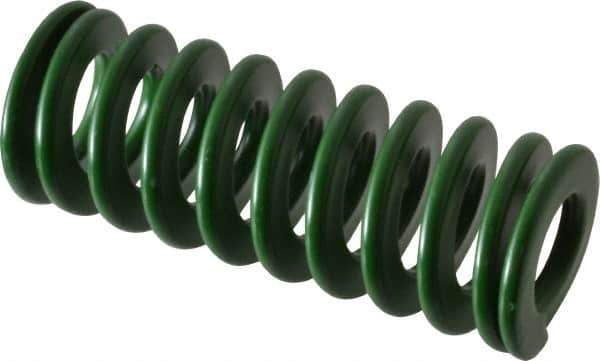 Associated Spring Raymond - 25mm Hole Diam, 12.5mm Rod Diam, 2-1/2" Free Length, Green Die Spring - 880 N Max Deflection, 25mm Max Deflection, Light Duty, Chromium Alloy Steel - Apex Tool & Supply