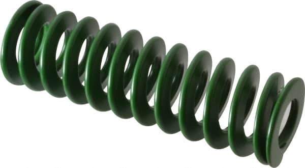 Associated Spring Raymond - 32mm Hole Diam, 16mm Rod Diam, 4" Free Length, Green Die Spring - 1312 N Max Deflection, 41mm Max Deflection, Light Duty, Chromium Alloy Steel - Apex Tool & Supply