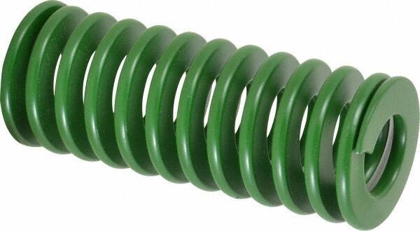 Associated Spring Raymond - 50mm Hole Diam, 25mm Rod Diam, 5" Free Length, Green Die Spring - 3621 N Max Deflection, 51mm Max Deflection, Light Duty, Chromium Alloy Steel - Apex Tool & Supply