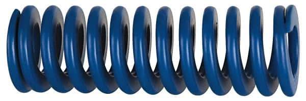 Associated Spring Raymond - 63mm Hole Diam, 38mm Rod Diam, 152mm Free Length, Blue Die Spring - 7752 N Max Deflection, 57mm Max Deflection, Medium Duty, Chromium Alloy Steel - Apex Tool & Supply