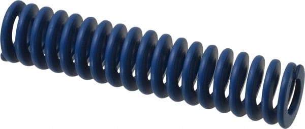 Associated Spring Raymond - 25mm Hole Diam, 12.5mm Rod Diam, 4-1/2" Free Length, Blue Die Spring - 1204 N Max Deflection, 43mm Max Deflection, Medium Duty, Chromium Alloy Steel - Apex Tool & Supply
