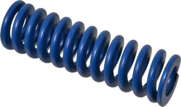 Associated Spring Raymond - 40mm Hole Diam, 20mm Rod Diam, 5" Free Length, Blue Die Spring - 3009.6001 N Max Deflection, 48mm Max Deflection, Medium Duty, Chromium Alloy Steel - Apex Tool & Supply