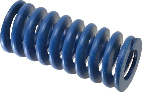 Associated Spring Raymond - 50mm Hole Diam, 25mm Rod Diam, 4-1/2" Free Length, Blue Die Spring - 4558 N Max Deflection, 43mm Max Deflection, Medium Duty, Chromium Alloy Steel - Apex Tool & Supply