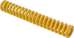 Associated Spring Raymond - 16mm Hole Diam, 8mm Rod Diam, 4" Free Length, Yellow Die Spring - 665.6 N Max Deflection, 26mm Max Deflection, Extra Strong, Chromium Alloy Steel - Apex Tool & Supply