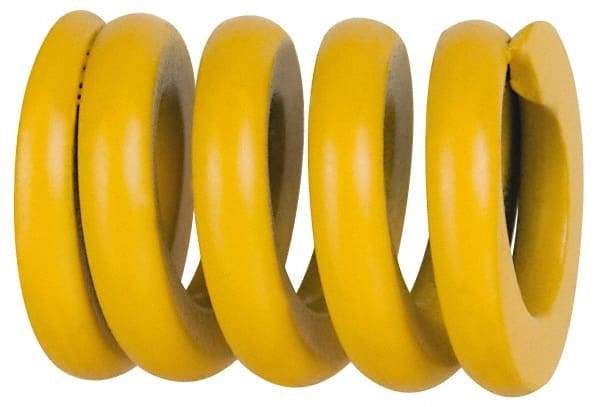 Associated Spring Raymond - 20mm Hole Diam, 10mm Rod Diam, 12" Free Length, Yellow Die Spring - 1611.2 N Max Deflection, 76mm Max Deflection, Extra Strong, Chromium Alloy Steel - Apex Tool & Supply