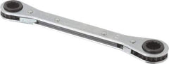 Proto - 11mm x 12mm 12 Point Reversible Ratcheting Box Wrench - Double End, 1-5/8" Head Diam x 1/2" Head Thickness, 6" OAL, Steel, Chrome Finish - Apex Tool & Supply