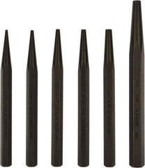 Mayhew - 6 Piece, 3/32 to 5/16", Starter Punch Set - Hex Shank, Steel, Comes in Pouch - Apex Tool & Supply