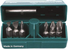 Wiha - 6 Piece, 1/4" Drive Screwdriver Insert Bit Set - #0 to #3 Phillips, 4.5 & 6mm Slotted - Apex Tool & Supply