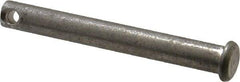 Made in USA - 5/16" Pin Diam, 2-1/2" OAL, Standard Clevis Pin - 9/64" Hole, 2-23/64" Usable Length, Uncoated Stainless Steel - Apex Tool & Supply