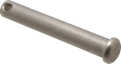 Made in USA - 3/8" Pin Diam, 2-1/2" OAL, Standard Clevis Pin - 5/32" Hole, 2-11/32" Usable Length, Uncoated Stainless Steel - Apex Tool & Supply