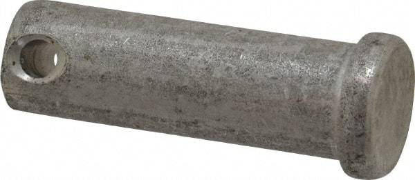 Made in USA - 1/2" Pin Diam, 1-1/2" OAL, Standard Clevis Pin - 5/32" Hole, 1-11/32" Usable Length, Uncoated Stainless Steel - Apex Tool & Supply