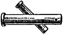 Made in USA - 3/4" Pin Diam, 3-1/2" OAL, Standard Clevis Pin - 5/32" Hole, 3-11/32" Usable Length, Uncoated Stainless Steel - Apex Tool & Supply
