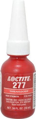 Loctite - 10 mL Bottle, Red, High Strength Liquid Threadlocker - Series 277, 24 hr Full Cure Time, Hand Tool, Heat Removal - Apex Tool & Supply