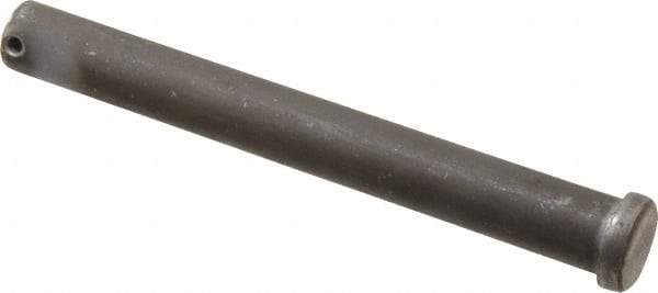 Made in USA - 3/4" Pin Diam, 6-1/2" OAL, Standard Clevis Pin - 5/32" Hole, 6-11/32" Usable Length, Uncoated Steel - Apex Tool & Supply