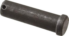 Made in USA - 1" Pin Diam, 3-1/2" OAL, Standard Clevis Pin - 13/64" Hole, 3-19/64" Usable Length, Uncoated Steel - Apex Tool & Supply