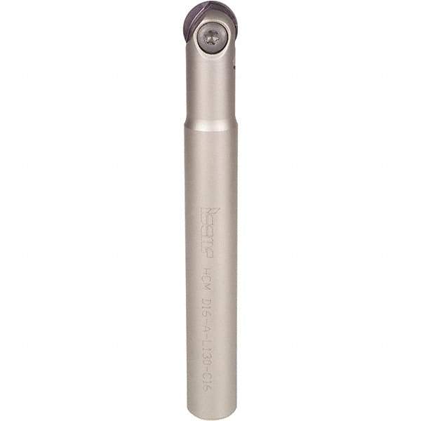 Iscar - 5/8" Cut Diam, 1" Shank Diam, 6.7" OAL, Indexable Ball Nose End Mill - 2.4" Head Length, Straight Shank, HCM D.62 Toolholder, HBF-QF, HBR-QF, HCD-QF, HCR Insert - Apex Tool & Supply