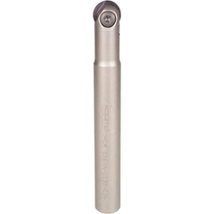 Iscar - 5/8" Cut Diam, 1" Shank Diam, 6.7" OAL, Indexable Ball Nose End Mill - 2.4" Head Length, Straight Shank, HCM D.62 Toolholder, HBF-QF, HBR-QF, HCD-QF, HCR Insert - Apex Tool & Supply