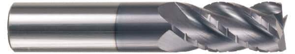 Accupro - 3/4" Diam, 3" LOC, 4 Flute Solid Carbide Roughing & Finishing Square End Mill - AlTiN Finish, 6" OAL, 3/4" Shank Diam, Straight Shank, 40° Helix, Centercutting, Extra Long Length - Apex Tool & Supply