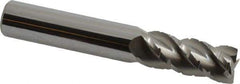 Accupro - 7/16" Diam, 1" LOC, 4 Flute Solid Carbide Roughing & Finishing Square End Mill - Uncoated, 2-3/4" OAL, 7/16" Shank Diam, Straight Shank, 40° Helix, Centercutting, Regular Length - Apex Tool & Supply