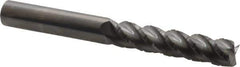 Accupro - 7/16" Diam, 2" LOC, 4 Flute Solid Carbide Roughing & Finishing Square End Mill - Uncoated, 4" OAL, 7/16" Shank Diam, Straight Shank, 40° Helix, Centercutting, Long Length - Apex Tool & Supply