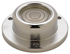 Geier & Bluhm, Inc. - 1-3/4 Inch Base Diameter x 0.63 Inch Overall Height, 3 Circles, Brass Bull's Eye Circular Level - 0.3 Inch Vial Diameter, 13/16 Inch Inner Diameter, 0.12 Inch Mounting Hole Diameter, 30 min Sensitivity, -40 to 150°F - Apex Tool & Supply